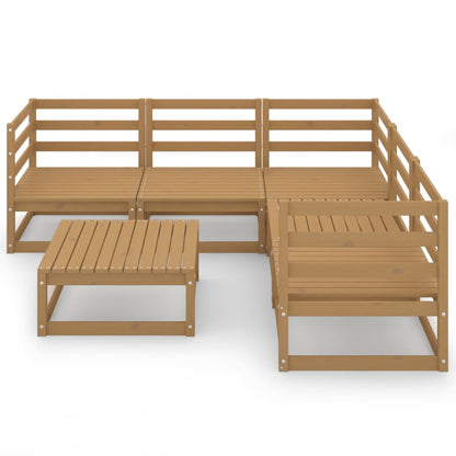 Set Salotto da Giardino 6pz Marrone Ambra Legno Massello Pino
