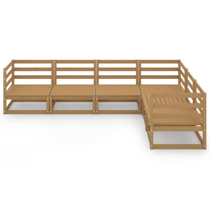 Set Salotto da Giardino 6pz Marrone Ambra Legno Massello Pino