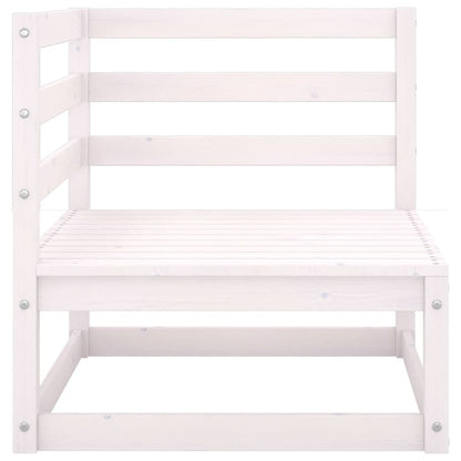 Set Divani da Giardino 9 pz Bianchi in Legno Massello di Pino