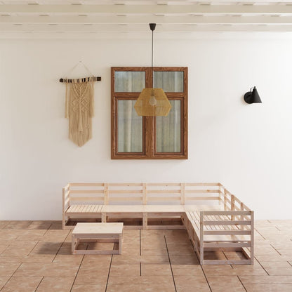 Set Divani da Giardino 8 pz in Legno Massello di Pino