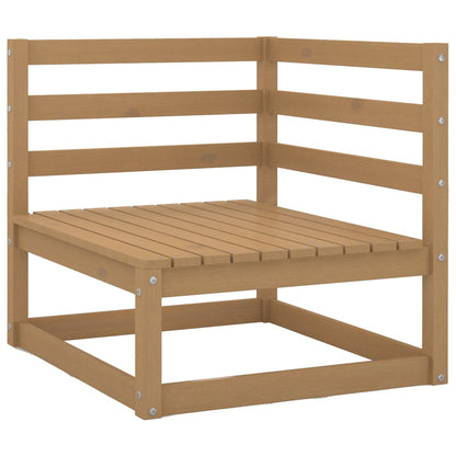 Set Salotto da Giardino 10pz Marrone Ambra Legno Massello Pino
