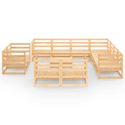 Set Divani da Giardino 12 pz in Legno Massello di Pino