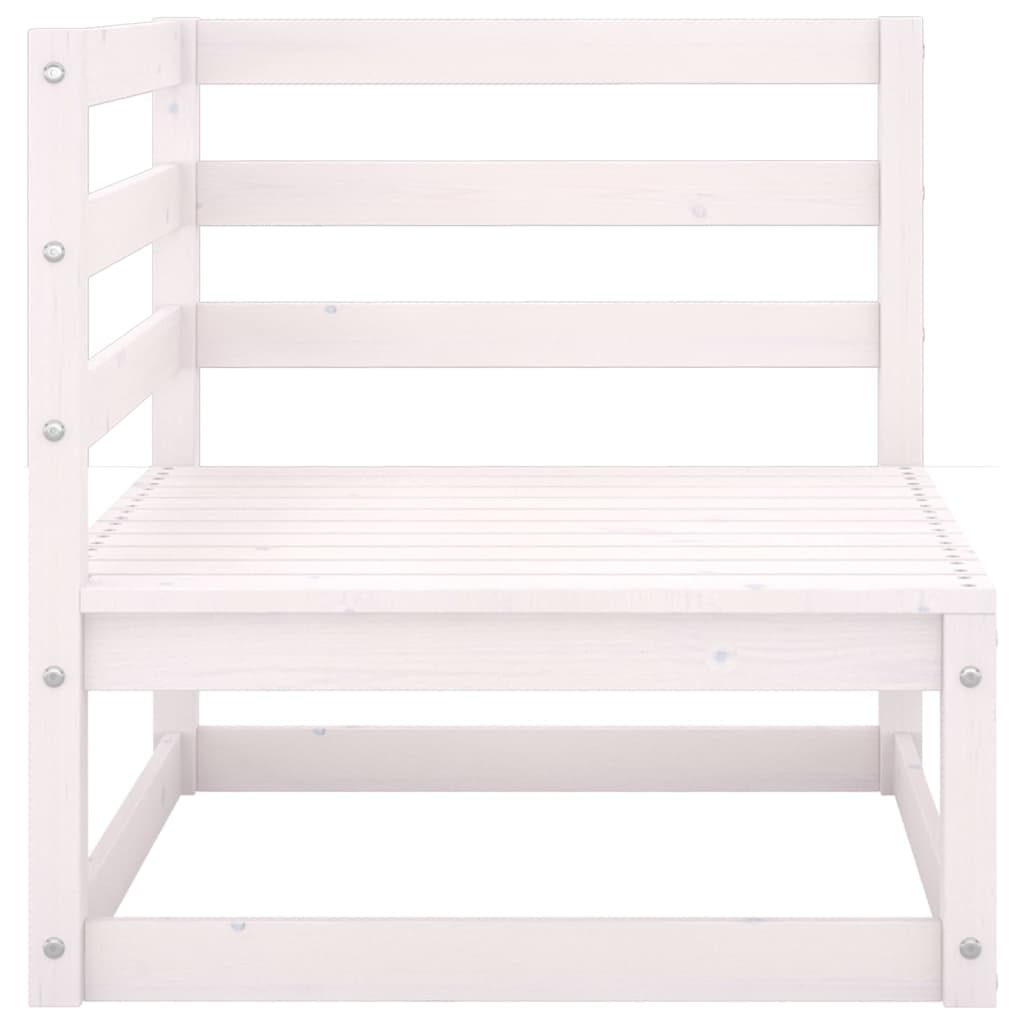 Set Divani da Giardino 12 pz Bianco in Legno Massello di Pino