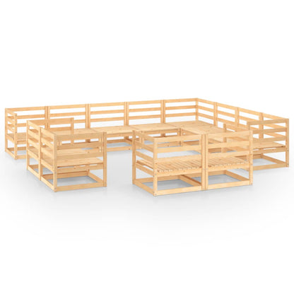 Set Divani da Giardino 12 pz in Legno Massello di Pino