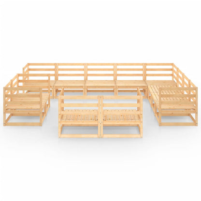 Set Divani da Giardino 12 pz in Legno Massello di Pino