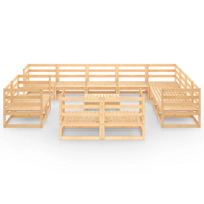 Set Divani da Giardino 13 pz in Legno Massello di Pino