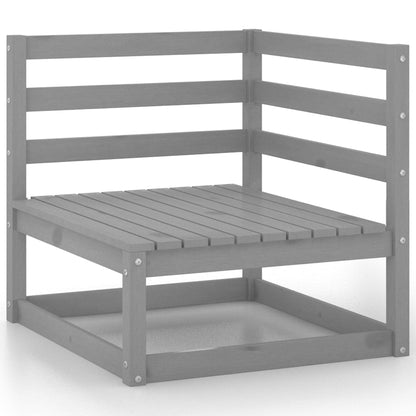 Set Divani da Giardino 13 pz Grigio in Legno Massello di Pino