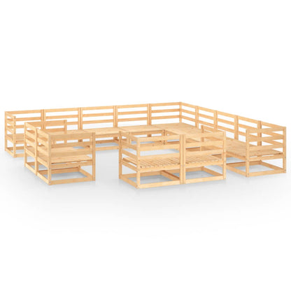 Set Divani da Giardino 13 pz in Legno Massello di Pino