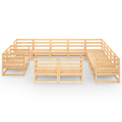 Set Divani da Giardino 13 pz in Legno Massello di Pino