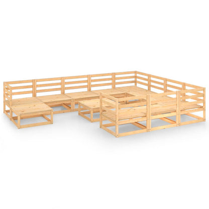 Set Divani da Giardino 12 pz in Legno Massello di Pino