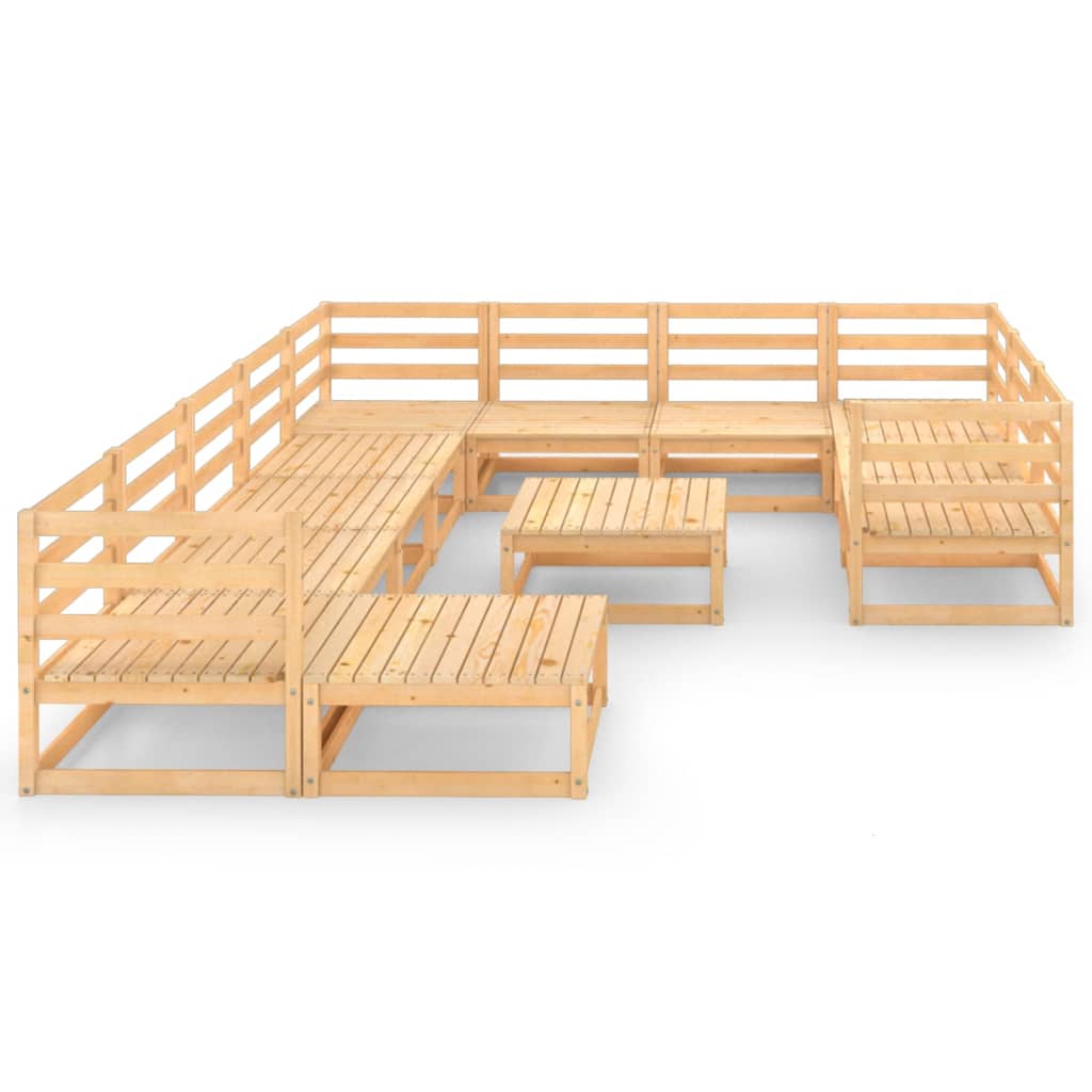 Set Divani da Giardino 12 pz in Legno Massello di Pino