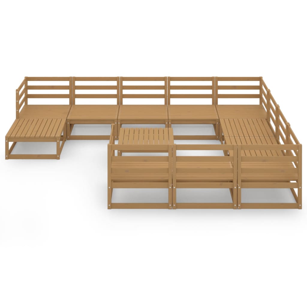 Set Divani da Giardino 12 pz in Legno Massello di Pino