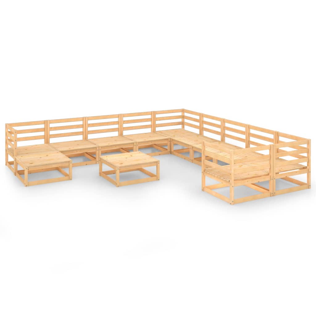 Set Divani da Giardino 12 pz in Legno Massello di Pino