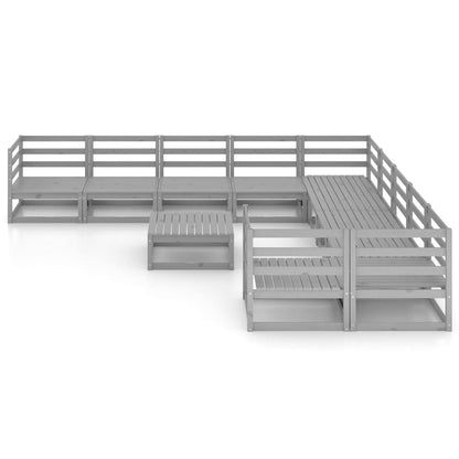 Set Divani da Giardino 12 pz in Legno Massello di Pino