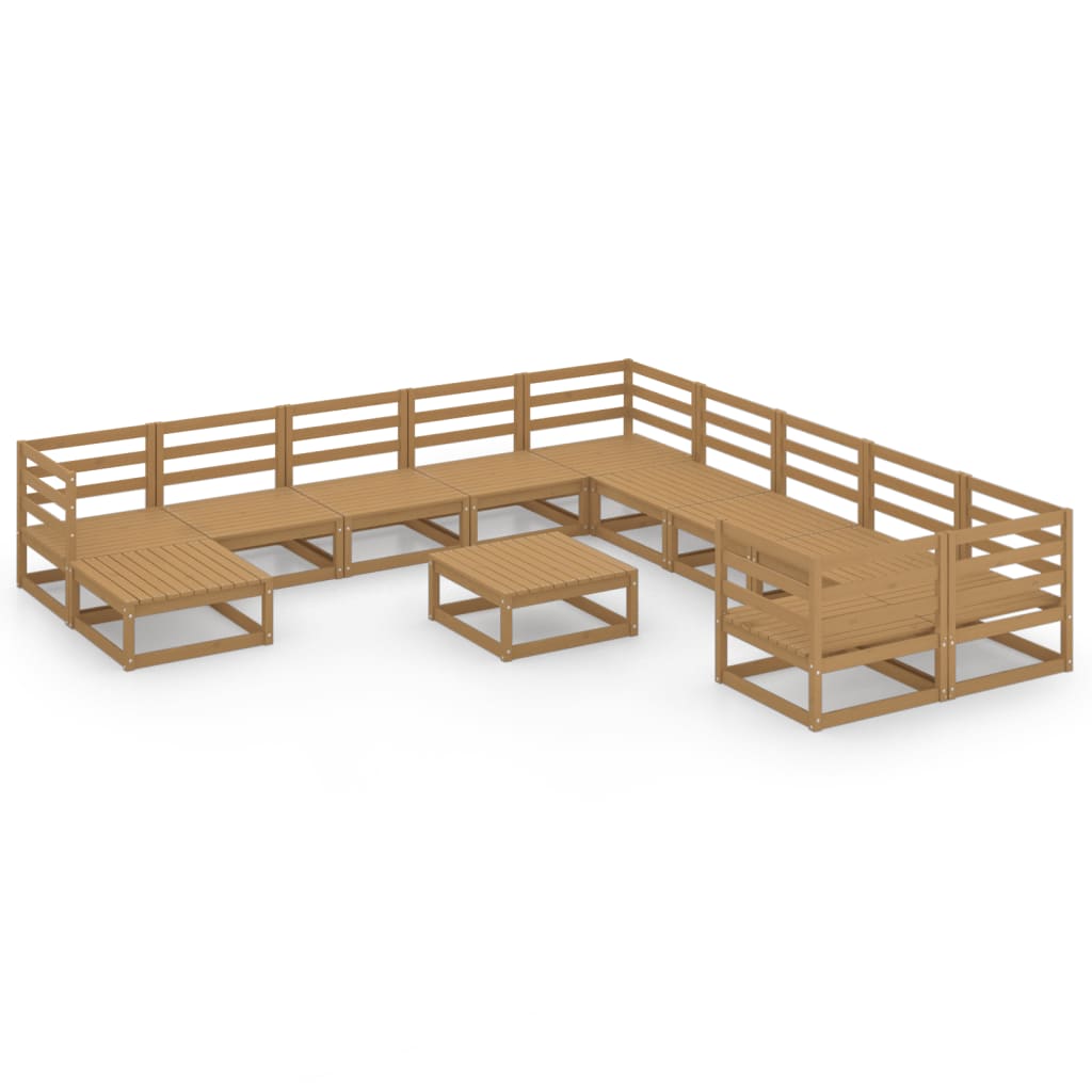 Set Divani da Giardino 12 pz in Legno Massello di Pino