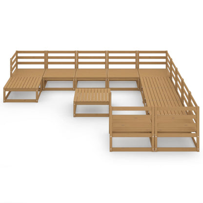 Set Divani da Giardino 12 pz in Legno Massello di Pino