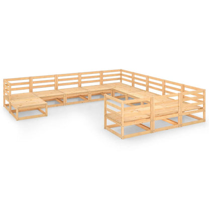 Set Divani da Giardino 12 pz in Legno Massello di Pino