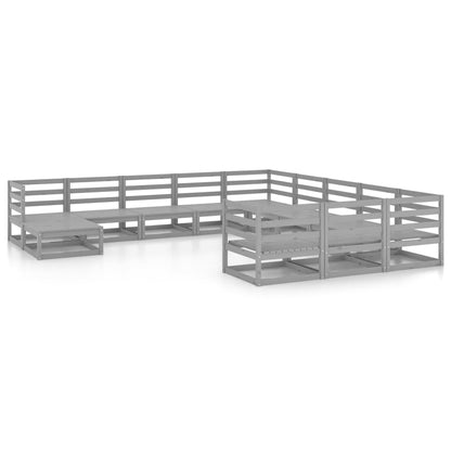 Set Divani da Giardino 12 pz in Legno Massello di Pino