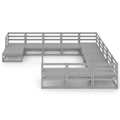 Set Divani da Giardino 12 pz in Legno Massello di Pino