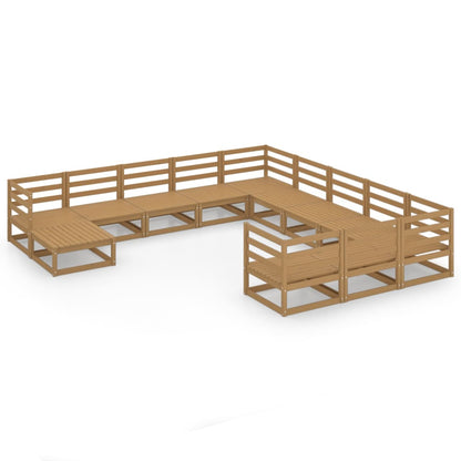 Set Divani da Giardino 12 pz in Legno Massello di Pino