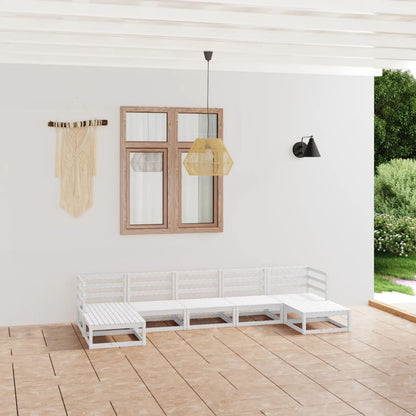 Set Divani da Giardino 7 pz in Legno Massello di Pino