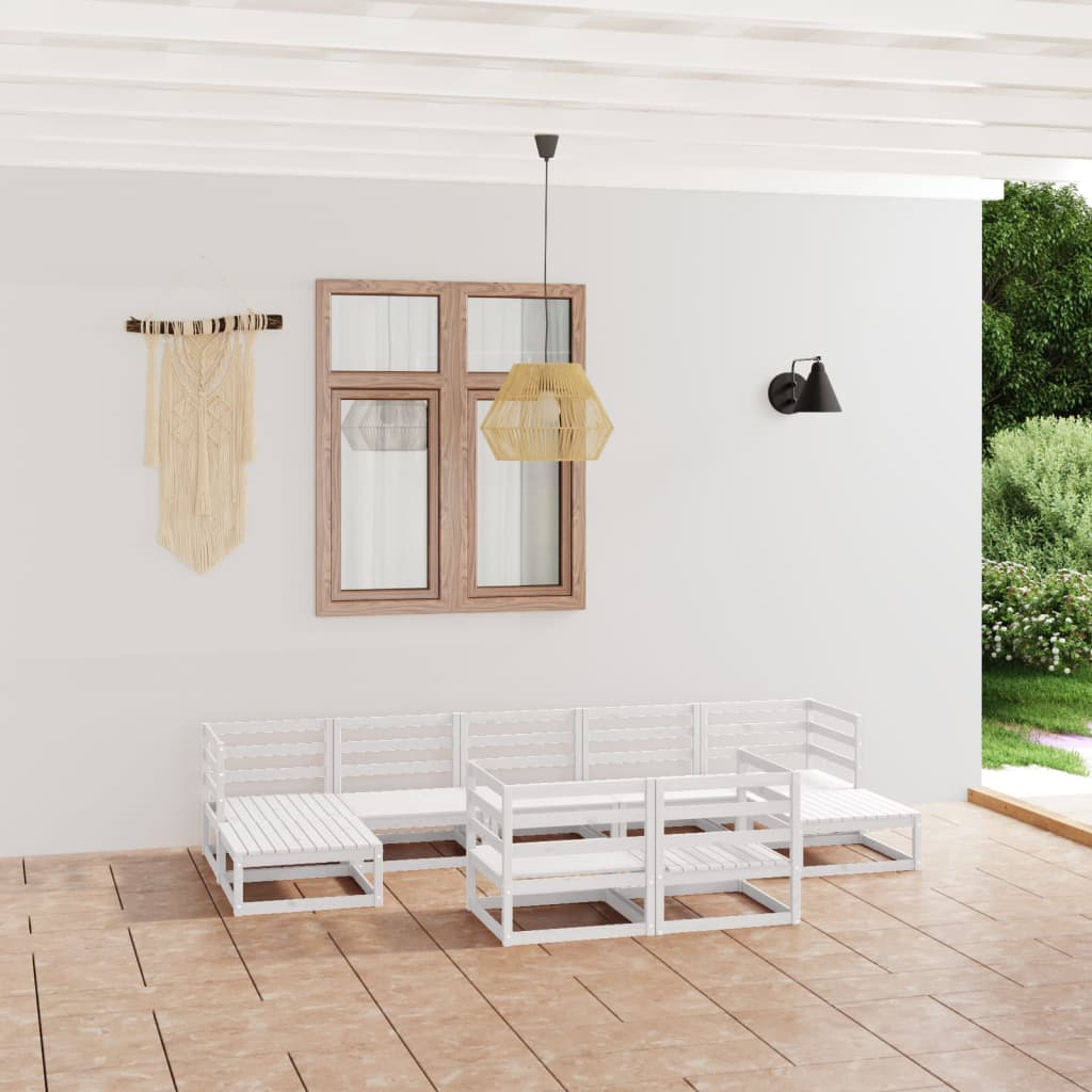 Set Divani da Giardino 9 pz in Legno Massello di Pino
