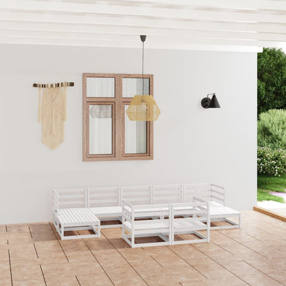 Set Divani da Giardino 9 pz in Legno Massello di Pino
