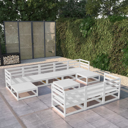 Set Divani da Giardino 11 pz in Legno Massello di Pino