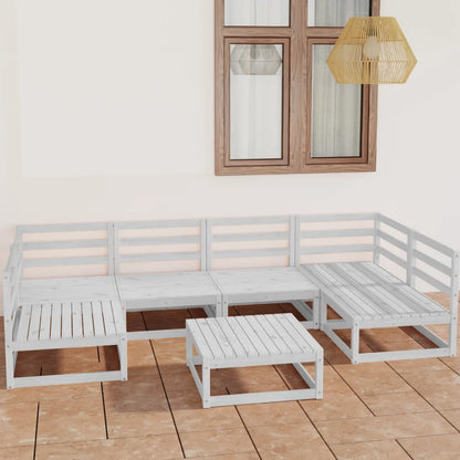 Set Divani da Giardino 7 pz in Legno Massello di Pino