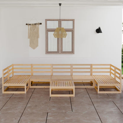 Set Divani da Giardino 8 pz in Legno Massello di Pino