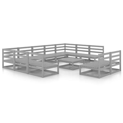 Set Divani da Giardino 12 pz in Legno Massello di Pino