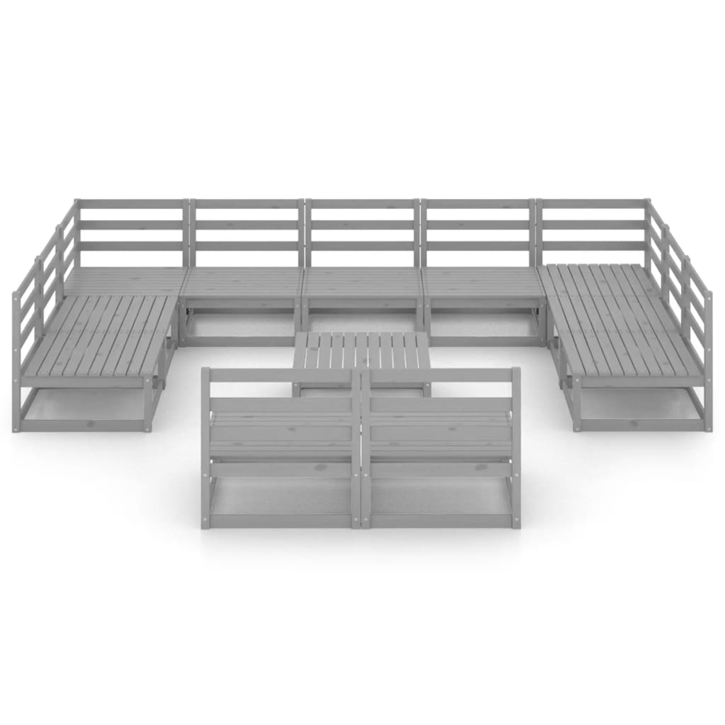 Set Divani da Giardino 12 pz in Legno Massello di Pino