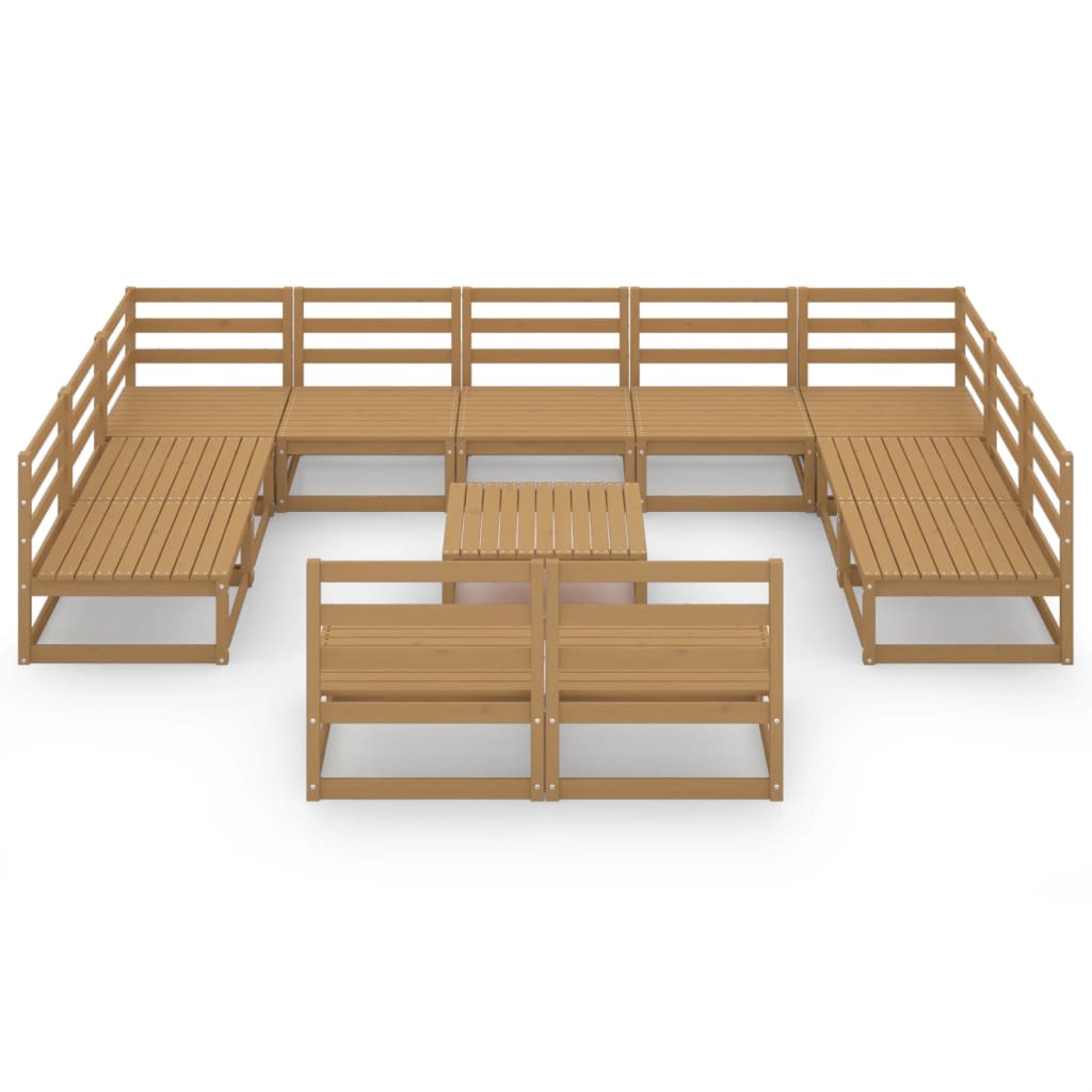 Set Divani da Giardino 12 pz in Legno Massello di Pino