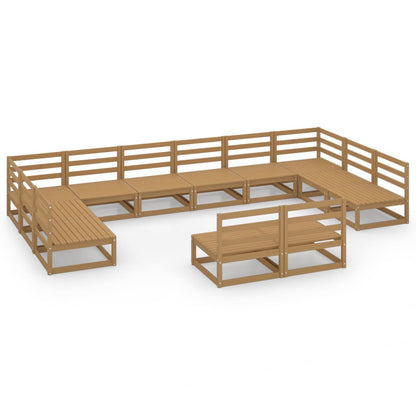 Set Divani da Giardino 12 pz in Legno Massello di Pino