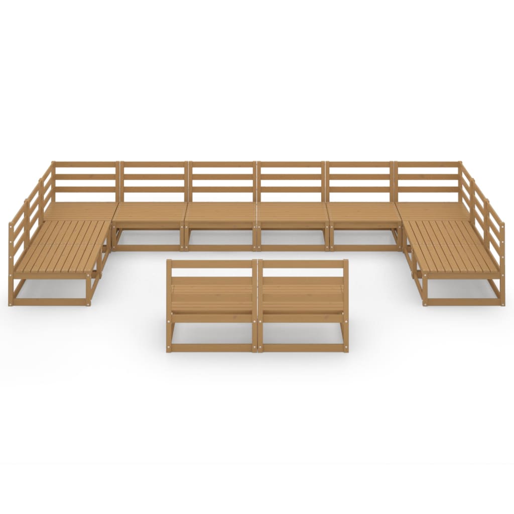 Set Divani da Giardino 12 pz in Legno Massello di Pino