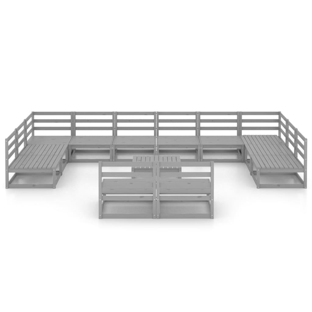 Set Divani da Giardino 13 pz in Legno Massello di Pino