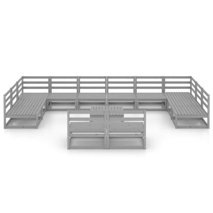 Set Divani da Giardino 13 pz in Legno Massello di Pino