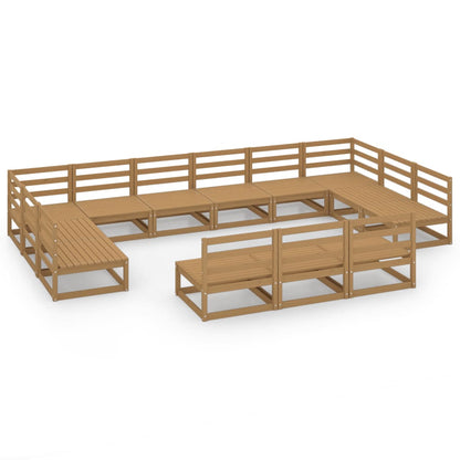 Set Divani da Giardino 13 pz in Legno Massello di Pino