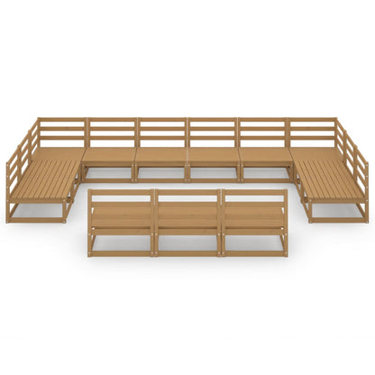 Set Divani da Giardino 13 pz in Legno Massello di Pino