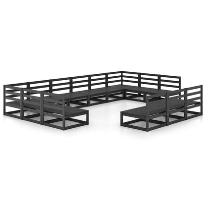 Set Divani da Giardino 13 pz in Legno Massello di Pino