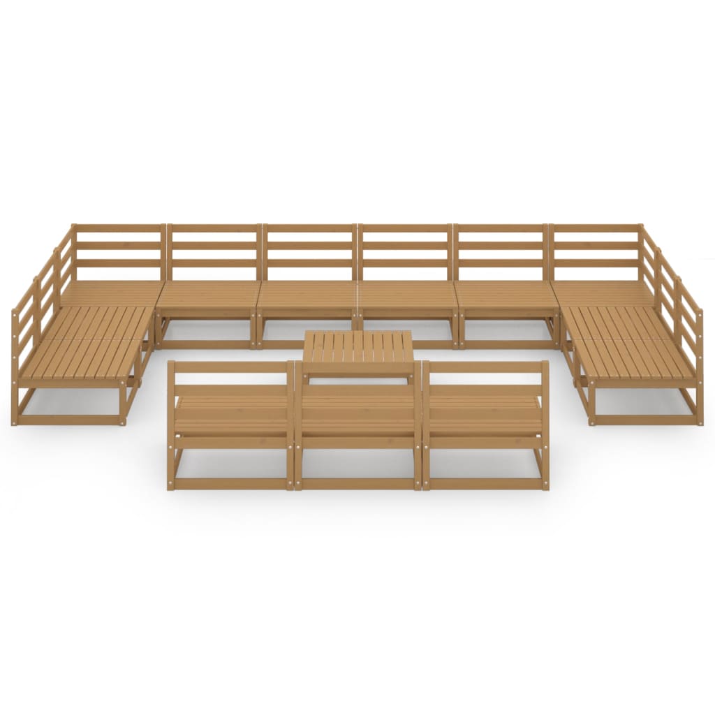 Set Divani da Giardino 14 pz in Legno Massello di Pino