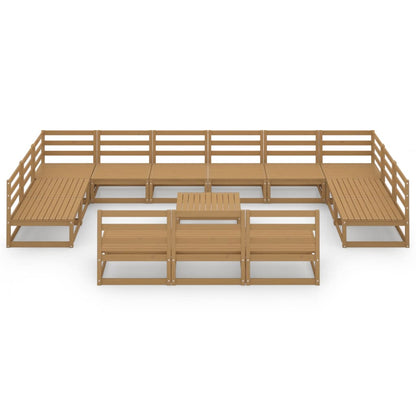 Set Divani da Giardino 14 pz in Legno Massello di Pino