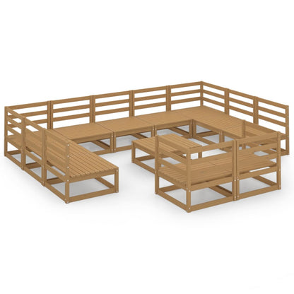 Set Divani da Giardino 12 pz in Legno Massello di Pino