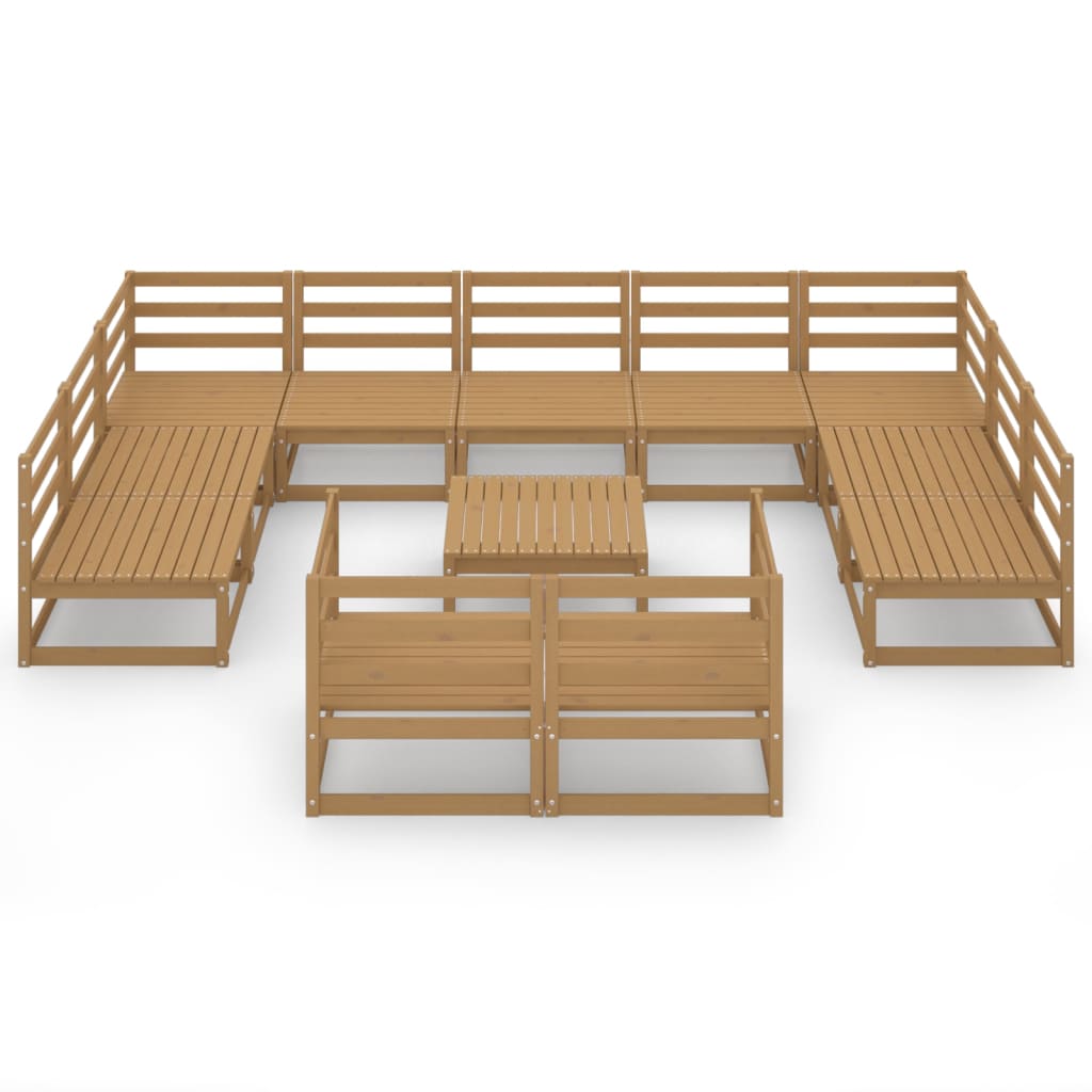 Set Divani da Giardino 12 pz in Legno Massello di Pino