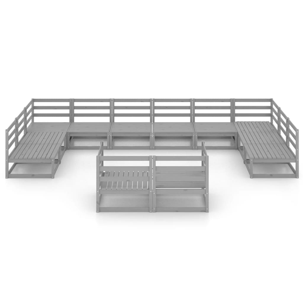 Set Divani da Giardino 12 pz in Legno Massello di Pino