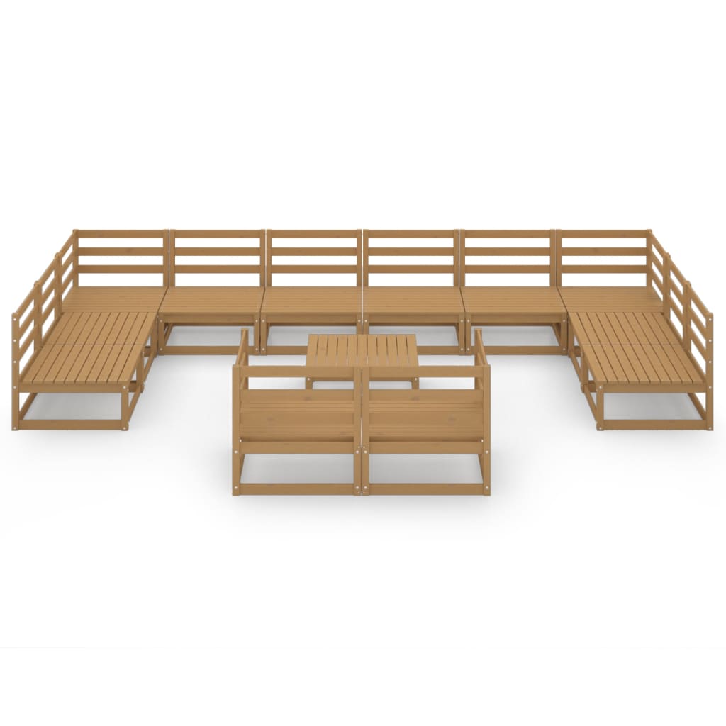 Set Divani da Giardino 13 pz in Legno Massello di Pino