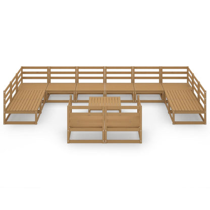 Set Divani da Giardino 13 pz in Legno Massello di Pino