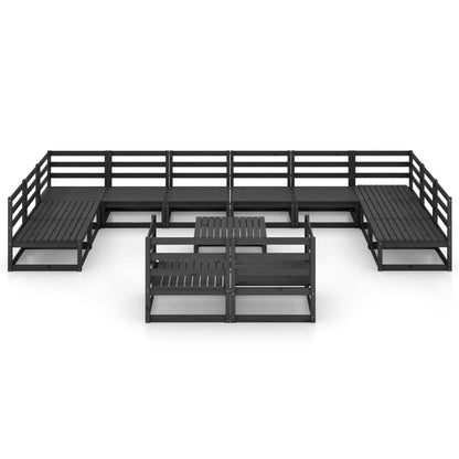 Set Divani da Giardino 13 pz in Legno Massello di Pino