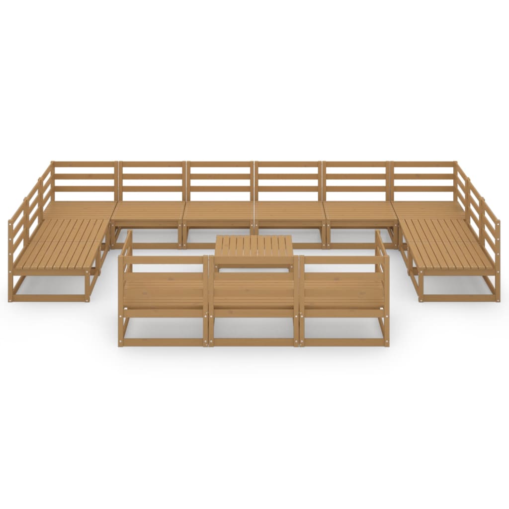 Set Divani da Giardino 14 pz in Legno Massello di Pino