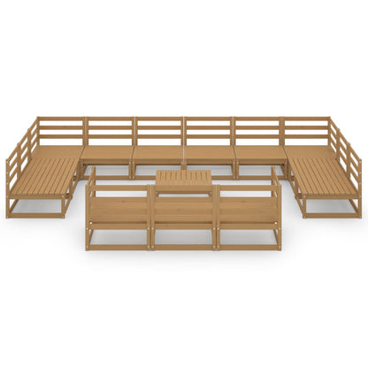 Set Divani da Giardino 14 pz in Legno Massello di Pino